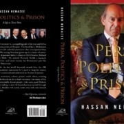 Dust jacket for Iranian-American author Hassan Nemazee's prison reform book, Persia, Politics & Prison.