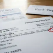 Wage garnishment as part of court-ordered restitution, stacked on top of overdue bills and payments, displaying the financial challenges of financial stability after prison.