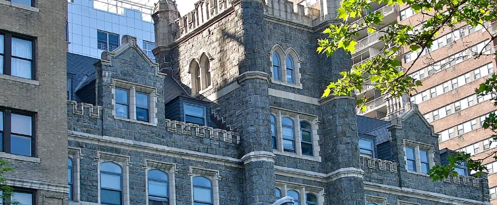 Located at 630 Riverside Dr., NYC., St. Walburga's Academy, currently Fortune Society Academy, is used as part of a re-entry program for former prison inmates.