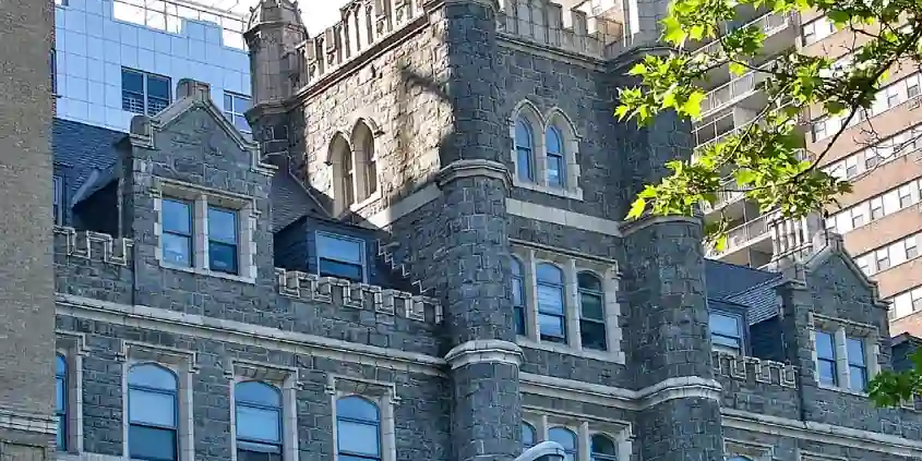 Located at 630 Riverside Dr., NYC., St. Walburga's Academy, currently Fortune Society Academy, is used as part of a re-entry program for former prison inmates.